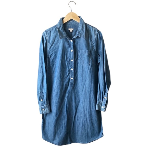 J. Crew Women’s Size M Blue Chambray Cotton Shirt Dress ASO Pretty Little Liars - Picture 1 of 8